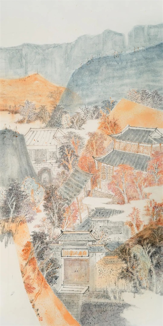千年书院 — 白鹿洞  刘泽民  中国画  134cmX68cm