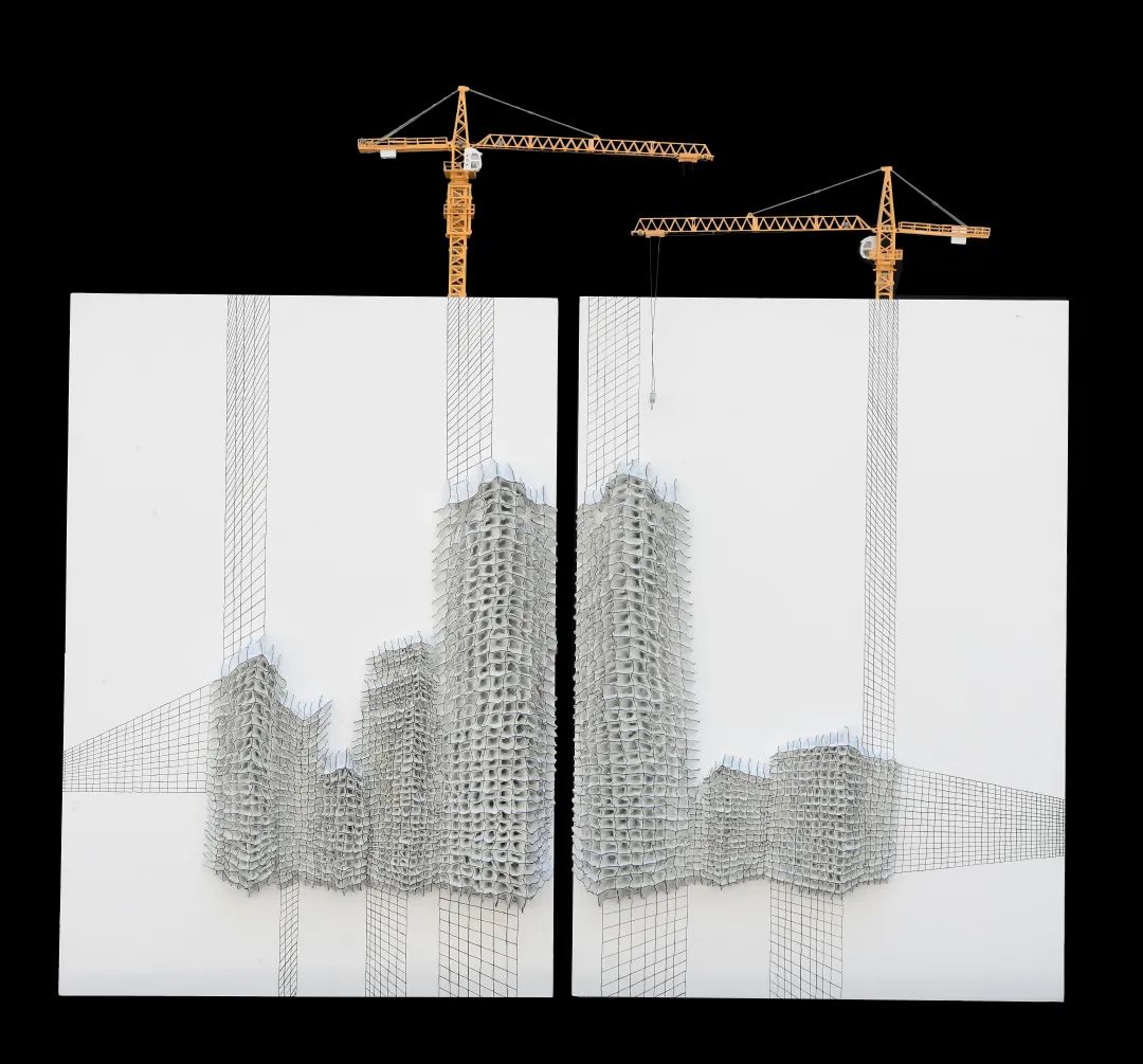 《线性城市系列之双子塔》  谭丹武  雕塑 66cm×37cm×15cm×2