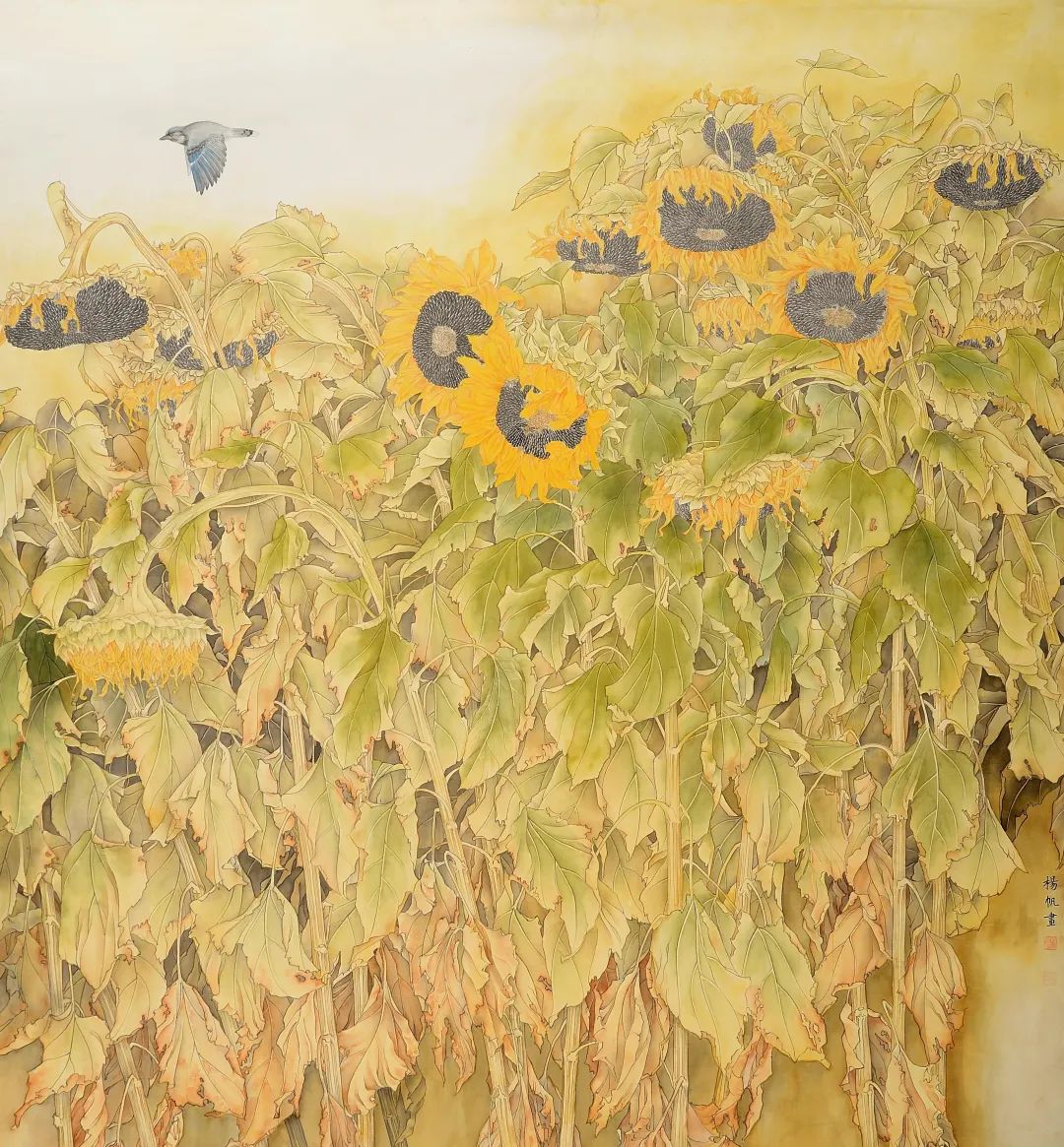 《向阳花》  杨帆 中国画 191cm×178cm